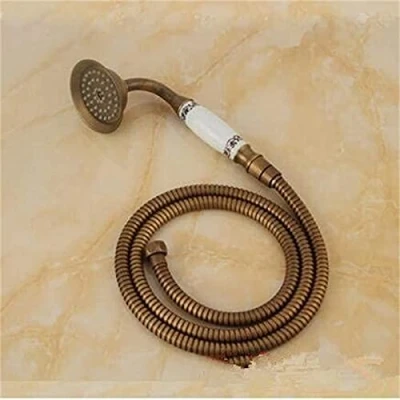 Imagen de Abbcoert cabezal de ducha bronce antiguo clásico para teléfono acero inoxidable 1,5 m fontanería latón (Color: manguera ducha)