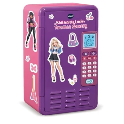 Imagen de VTech KidiSecrets Locker Taquilla Secreta, Nuevos Accesorios, Caja Fuerte con código Secreto, Personalizable, Pantalla LCD, Música, Juguetes Electrónicos niños +6 años, Color Morado, Versión ESP