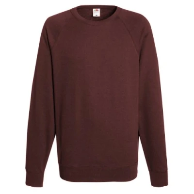 Imagen de Fruit Of The Loom Sudadera de raglán con cuello redondo y manga larga para hombre burdeos X Large