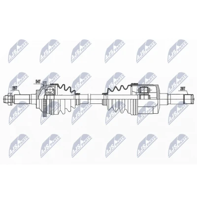 Imagen de NTY NPW KA 372 Árbol de Transmisión Eje delantero, izquierda 626 automática