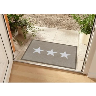 Imagen de Zala Living Felpudo Decorativo para Interior y Exterior, 50 x 70 cm, Alfombra Puerta de Estrellas, Lavable Resistente a la Intemperie, Antideslizante Entrada Color Crema Beige