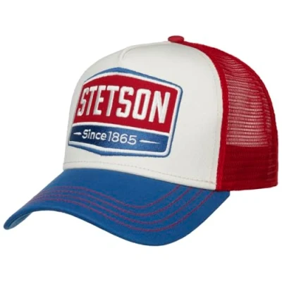 Imagen de Stetson Gorra Highway Trucker Small Niño/Hombre de Malla béisbol Snapback Cap Snapback, con Visera otoño/Invierno Primavera/Verano Talla única Azul Rojo