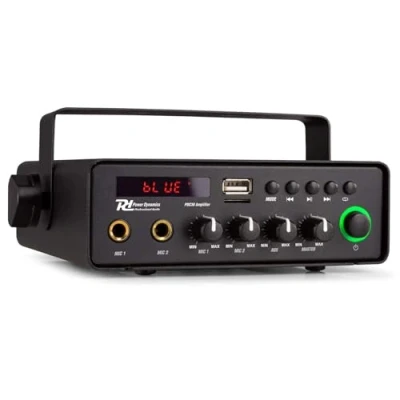 Imagen de Power Dynamics PDC30 Amplificador 30W para casa o Coche con Bluetooth. 12V/220V. 2 entradas de micrófono, MP3/USB/SD y Entrada línea AUX. Ideal Publicidad anuncios Furgoneta