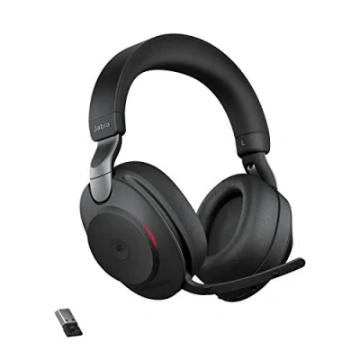 Imagen de Jabra Evolve2 85 Auriculares Inalámbricos Estéreo con Cancelación de Ruido Certificados para Microsoft Teams Batería Larga Duración Adaptador Bluetooth USB A Negro