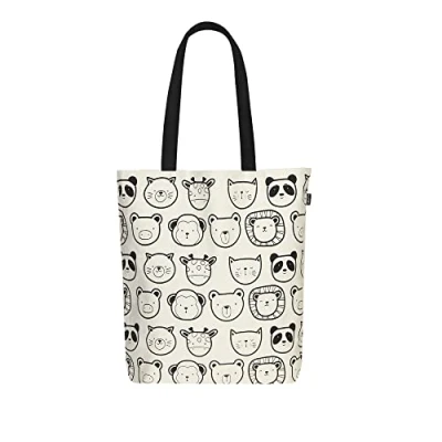 Imagen de Eco Right Bolso de algodón orgánico para mujer, bolsa lona reutilizable compras comestibles, viajes, playa Regalos ecológicos mujeres, pequeña libro niñas