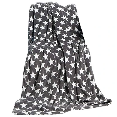 Imagen de CelinaTex Moonlight Manta de Forro Polar, Microfibra, para sofá con Estrellas, poliéster, Gris, 150 cm x 200