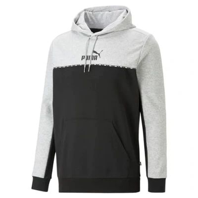 Imagen de PUMA ESS Block X Tape Hoodie FL Sudor, Hombre, Gris Claro Jaspeado, M
