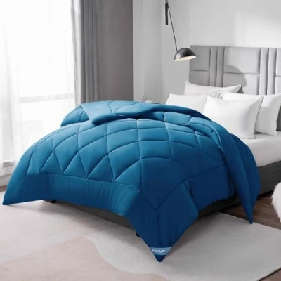 Imagen de WAVVE Edredón Acolchado 240x260 cm, Edredon Cama 180/200, Relleno Nórdico 300 gr/m² en 100% Microfibra (260x240 Verde Azulado)