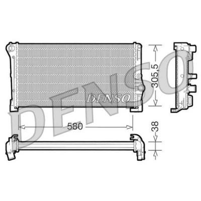Imagen de DENSO DRM13010 Radiador, refrigeración del motor Aluminio 580 305 38 FIAT: Punto II Hatchback, Idea, LANCIA: Ypsilon