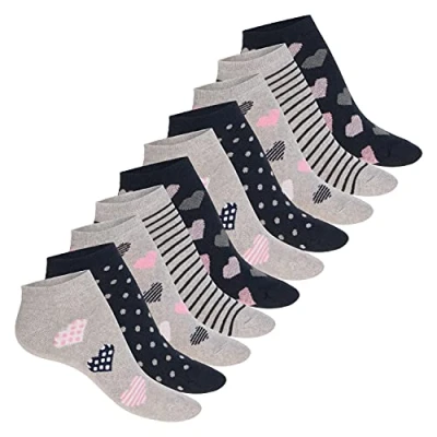 Imagen de Celodoro Calcetines cortos para mujer (10 pares) de algodón regenerativo, azul marino, 39 42