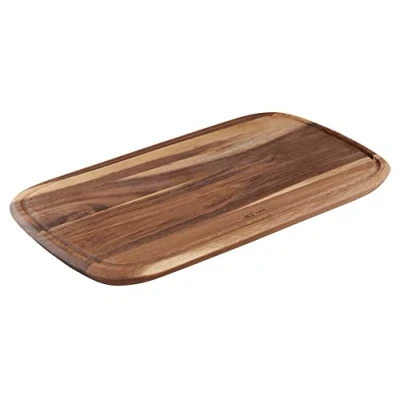 Imagen de Tefal K26810 Jamie Oliver Tabla de cortar (tamaño L, 49 x 28 2,2 cm, madera acacia, certificado FSC, con práctico surco, para alimentos, servir, color marrón