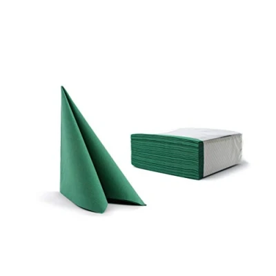 Imagen de Alvotex Chic Airlaid 50, similares a la Tela, servilletas Desechables, Papel, Verde, 40 x cm