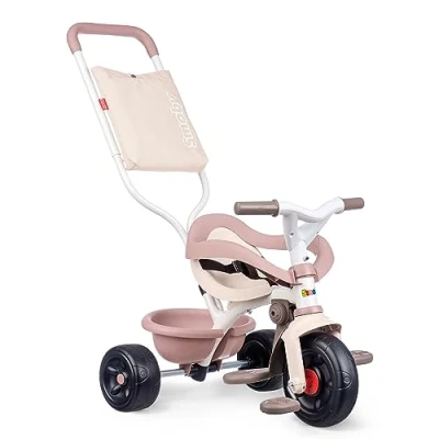 Imagen de Smoby, Triciclo Evolutivo Be Fun Confort Rosa, Sillín Regulable, Bloqueo de Dirección, Cinturón Seguridad, Volquete Trasero, Barra Parental Incluye Bolsa Guardaobjetos, 7600740417