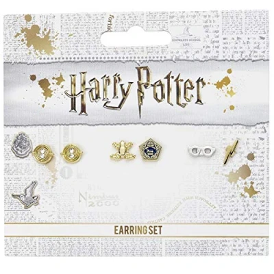 Imagen de The Carat Shop Harry Potter Chocolate Rana, Gafas de y giratiempos Stud Pendientes Conjunto