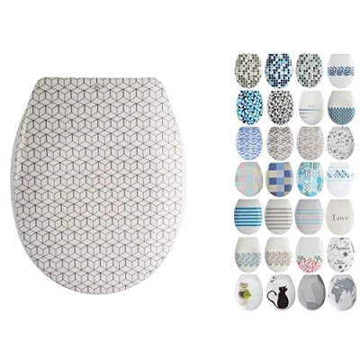 Imagen de MSV 141749 &quot;Mozaic Asiento de Inodoro Duroplast con Cierre, plástico, Multicolor, 30 x 20 15 cm