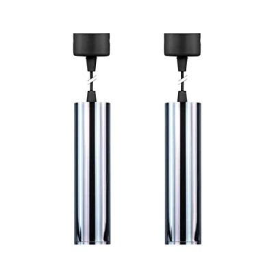 Imagen de Popp® Foco Cilindro Lámpara GU10(Bombilla No incluida) Colgante Techo Superficie Interior Moderno IP20 Ø52*200mm (Pack 2, Plateado)