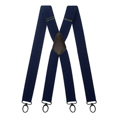 Imagen de Olata Tirantes Anchos Resistentes Multiusos En Forma De X Con Clips Mosquetón 4 cm. Azul Oscuro (Clips Negros)