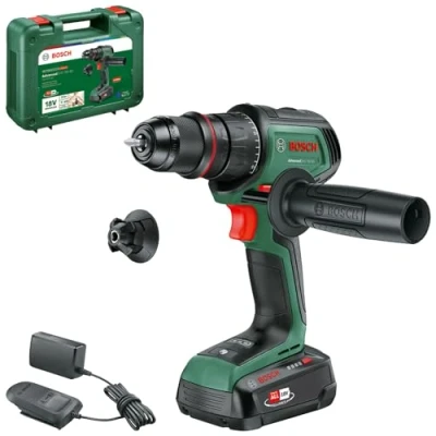 Imagen de Bosch Taladro/atornillador con batería AdvancedDrill 18V 80 (taladrar/atornillar; sist. 18V; 78 Nm; portabrocas 13 mm; caperuza magn.; empuñadura adic.; y cargador)