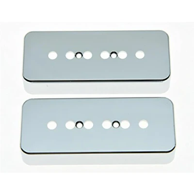 Imagen de KAISH 2 cubiertas cromadas de 50 mm para pastilla guitarra P90, cubierta jabón Les Paul