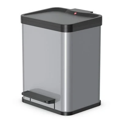 Imagen de Hailo Öko Duo Plus 22 Cubo de Basura, Metal, Plata, 36 x 33 45 cm