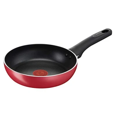 Imagen de Lagostina Cucina Mediterranea Sartén para inducción (20 cm de diámetro, aluminio antiadherente, con indicador cocción Thermo Signal), color rojo