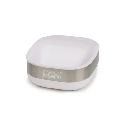 Imagen de Joseph Slim Soporte para Jabón Compacto con Base Antideslizante, Baño, Cocina Blanco/Acero