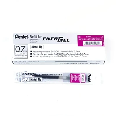 Imagen de Pentel LR7 V4X Recambio para bolígrafos EnerGel (0,7 bolas, 0,35 mm, trazo de 12 unidades), color magenta