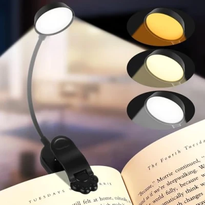Imagen de Luz de Lectura 16 LED,360Flexible para Leer en la Cama,3 Modos Iluminación lampara libro Cama Lectores Noche Protección Ocular perfecta los cama,oficina,viajes,luz cabeza redonda