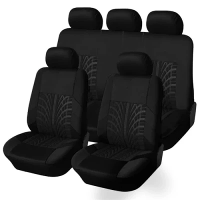 Imagen de DQSZ 5 Asientos Universal Funda Asiento Coche para KIA Sportage (JE/KM) 2.Gen 2005 2006 2007 2008 2009 2010, Delanteros Y Traseros Paño Respirable Cubreasientos Protección Accesorios,A/Black