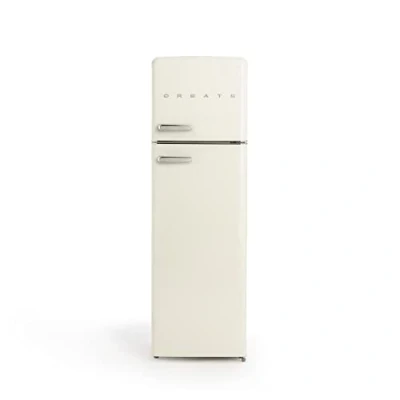 Imagen de CREATE / FRIDGE STYLANCE TOP/Frigorífico Combi Blanco roto/Diseño y estilo Retro Vintage, 246L, Congelador, 3 estantes