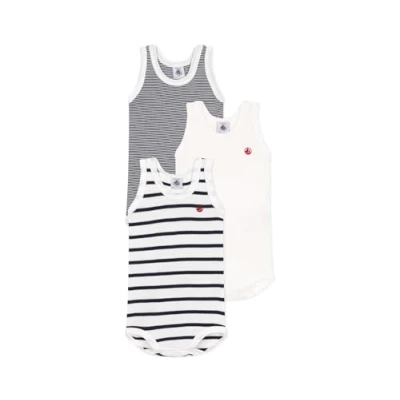 Imagen de Petit Bateau A02EI, Body Sin Mangas Unisex bebé (Pack de 3), Variante 1, 3 años