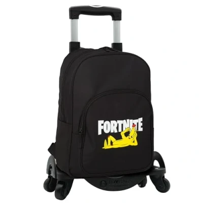 Imagen de Mochila Escolar Fortnite Crazy Banana + Carro Toybags con 4 Ruedas Giratorias Compartimento Principal y Bolsillo Frontal Interior Forrado Porta Ordenador 41 x 30.5 12 cm