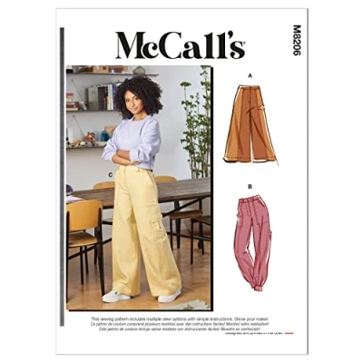 Imagen de McCall&#039;s Sew Patterns M8206A5 Patrón de Costura para Pantalones Mujer (Tallas 34 a 42), Papel, Multicolor, A5 (6 8 10 12 14)