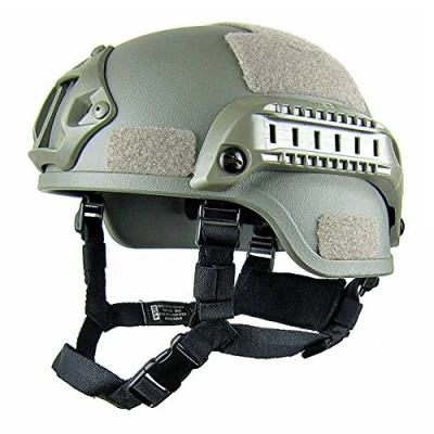 Imagen de GEZICHTA MICH 2001 Casco protector de airsoft, versión acción táctica, con soporte NVG y rieles laterales para aire libre, Airsoft Paintball CS, Verde militar