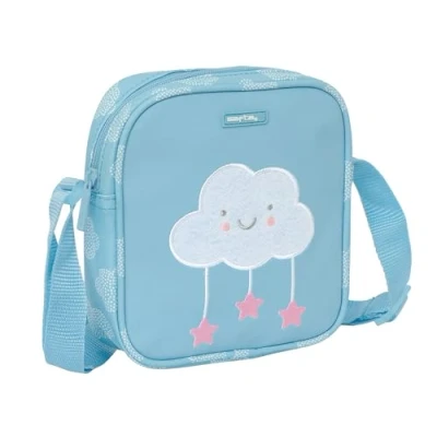 Imagen de Safta M222c, Preescolar Nube Pequeña, Bandolera Infantil, Bolso Niño, Ideal 5 a 14 Años, Cómoda y Versátil, Calidad Resistencia, 16x4x18 cm, Color Azul Pastel Unisex niños, Estándar