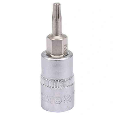 Imagen de YATO YT 04302 Piezas insertables de llave cubo 1/4 Torx DIN 3120 T10 Acero cromo vanadio, para herramientas