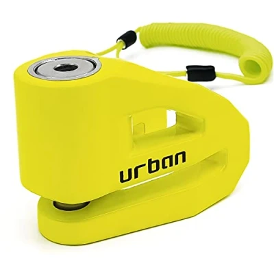 Imagen de Urban UR206Y Candado Moto Disco, Más Visible Disuasorio, ø6mm Diseño Ligero, Seguridad Compacta y Eficaz, Antirrobo Bloqueo Pinza Disco Freno Universal para Moto, Bicicleta, Patinete Electrico