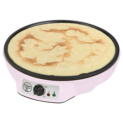 Imagen de Bestron Crepe Maker para crepes con Ø 30 cm, fabricante de panqueques separador masa y crepes, revestimiento antiadherente luz indicadora, 1000 vatios, color: naranja