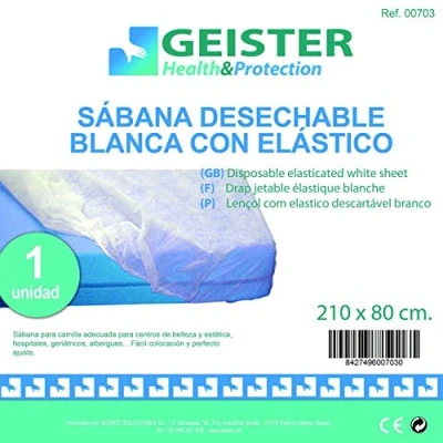 Imagen de Sodico 00703 Sabana Desechable con Elastico Blanca, 210x80cm