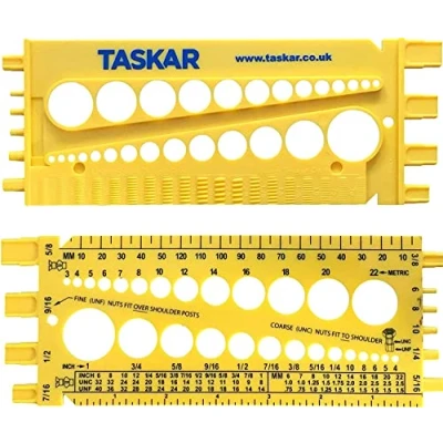 Imagen de Taskar Tuerca, tornillo y calibre de medición tamaño paso rosca (imperial/métrico)