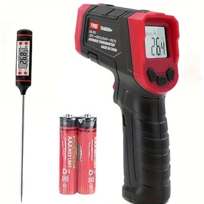 Imagen de Termómetro Infrarrojo, Pistola de Temperatura Láser Digital Sin Contacto 37F 1022F ( 32 C 550 C) Ajuste Emisividad para Industrial Cocina Barbacoa Congelador Hornear