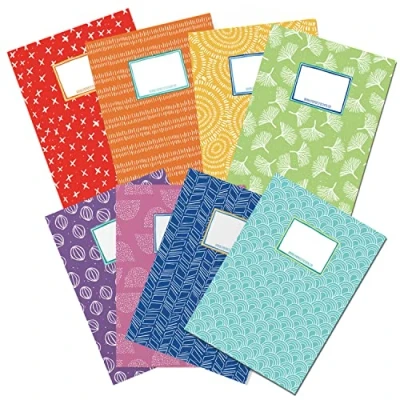 Imagen de Papierdrachen 8 fundas de cuaderno papel alta calidad para niños DIN A4 diseño arcoíris protector tapa 250 g/m² juego número 1