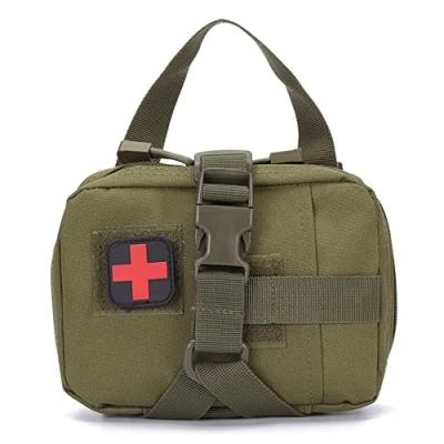 Imagen de Kit de Primeros Auxilios tácticos Emergencia Vacío, Viaje al aire libre Portable Bolsa médica Auxilios(Verde)
