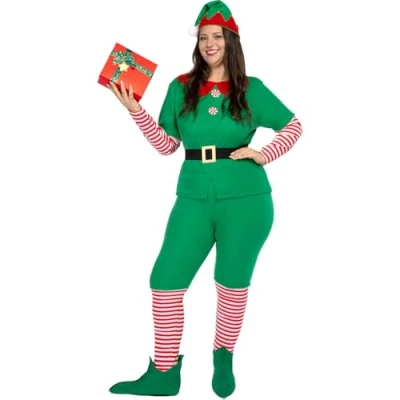 Imagen de Funidelia Disfraz de Elfa navideña para mujer Elfo navideño, Navidad, Duende navideño Disfraces adultos, accesorios Fiestas, Carnaval y Halloween Talla XXL Verde