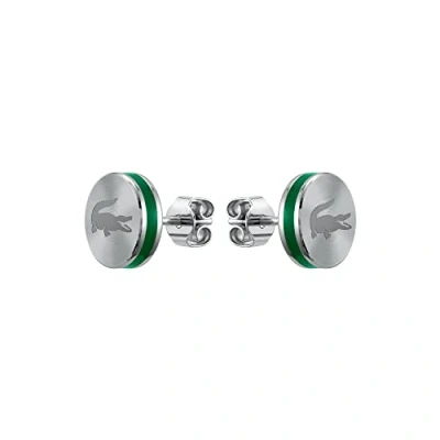 Imagen de LACOSTE Pendientes de botón para Hombre Colección BASELINE, Plata, Talla única