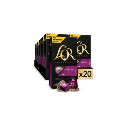 Imagen de L&#039;OR Espresso Cápsulas de Café Sontuoso Intensidad 8 200 Compatibles Nespresso (R)* Amazon Exclusive