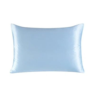 Imagen de TOWNSSILK Funda de Almohada 100% Seda Morera, cuida el Cabello y la Piel, Ambos Lados 19 Momme, 1 Unidad,Iceblue， 50 x 70 cm
