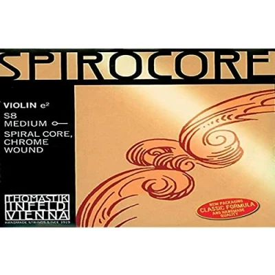 Imagen de Thomastik Cuerdas para violín Spirocore alma en espiral, juego 4/4 mediana con Mi entorchado acero