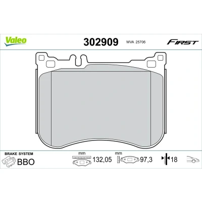 Imagen de Juego de pastillas VALEO 302909