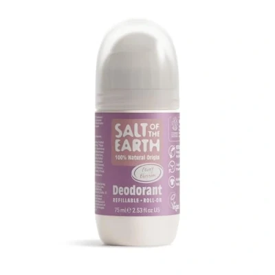 Imagen de Salt Of the Earth Natural Deodorant Roll On by Peony Blossom Refillable, Vegan, Long Lasting Protection, Leaping Bunny Approved, Made in UK 75 ml